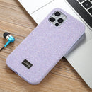 Mutural Shiny Cloth + TPU + PC Protective Case For iPhone 12 Pro Max(Purple)
