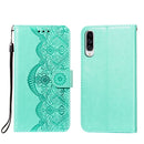 For Samsung Galaxy A70s Flower Vine Embossing Pattern Horizontal Flip Leather Case with Card Slot & Holder & Wallet & Lanyard(Green)