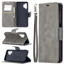 For Samsung Galaxy A32 5G Retro Lambskin Texture Pure Color Horizontal Flip PU Leather Case with Holder & Card Slots & Wallet & Lanyard(Grey)
