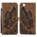 Retro Skin Feel Butterflies Embossing Horizontal Flip Leather Case with Holder & Card Slots & Wallet For iPhone 6 / 6s(Brown)