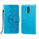 For LG Stylo 5 Flower Vine Embossing Pattern Horizontal Flip Leather Case with Card Slot & Holder & Wallet & Lanyard(Blue)