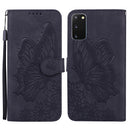 For Samsung Galaxy S20 Retro Skin Feel Butterflies Embossing Horizontal Flip Leather Case with Holder & Card Slots & Wallet(Black)