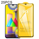 For Samsung Galaxy M31 Prime 25 PCS 9D Full Glue Full Screen Tempered Glass Film