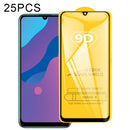 For Huawei Honor 9A 25 PCS 9D Full Glue Full Screen Tempered Glass Film