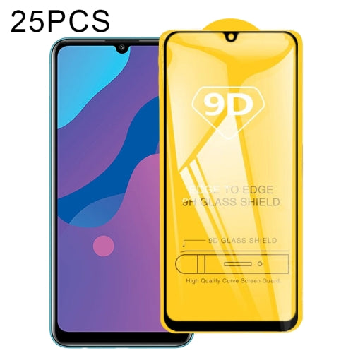 For Huawei Honor 9A 25 PCS 9D Full Glue Full Screen Tempered Glass Film