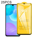 For Huawei Honor 30 Youth 25 PCS 9D Full Glue Full Screen Tempered Glass Film