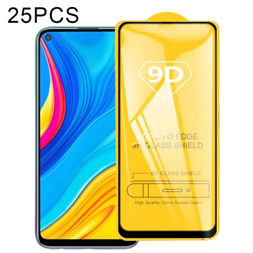 For Huawei Enjoy 10 25 PCS 9D Full Glue Full Screen Tempered Glass Film