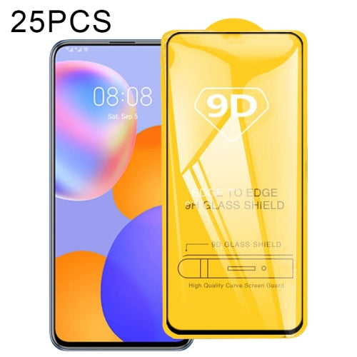 For Huawei Y9a 25 PCS 9D Full Glue Full Screen Tempered Glass Film