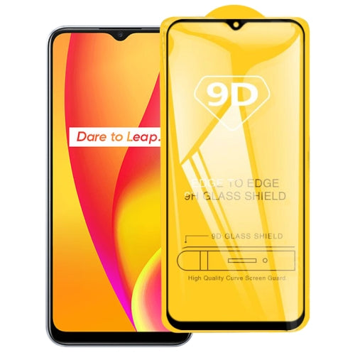 For OPPO Realme C15 9D Full Glue Full Screen Tempered Glass Film