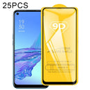 For OPPO A53s 25 PCS 9D Full Glue Full Screen Tempered Glass Film