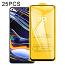 For OPPO Realme 7 Pro 25 PCS 9D Full Glue Full Screen Tempered Glass Film
