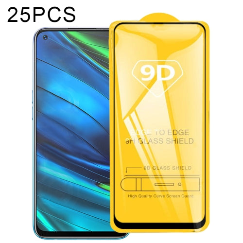 For OPPO Realme Narzo 20 Pro 25 PCS 9D Full Glue Full Screen Tempered Glass Film