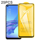 For OPPO A32 2020 25 PCS 9D Full Glue Full Screen Tempered Glass Film