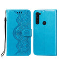 For Motorola Moto G Stylus Flower Vine Embossing Pattern Horizontal Flip Leather Case with Card Slot & Holder & Wallet & Lanyard(Blue)