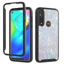 For Motorola Moto G Power 3 in 1 Card PC + TPU Shockproof Protective Case(White Shell Pattern)