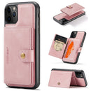 JEEHOOD Retro Magnetic Detachable Protective Case with Wallet & Card Slot & Holder For iPhone 11 Pro(Pink)