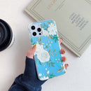 Double-sided Film Laser Flower Pattern Protective Case For iPhone 12 Mini(White)