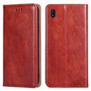 For Samsung Galaxy A10e PU + TPU Gloss Oil Solid Color Magnetic Horizontal Flip Leather Case with Holder & Card Slot & Wallet(Brown)