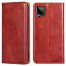 For Samsung Galaxy A42 5G PU + TPU Gloss Oil Solid Color Magnetic Horizontal Flip Leather Case with Holder & Card Slot & Wallet(Brown)