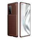 For Huawei Honor V40 Carbon Fiber Texture Shockproof TPU Case(Brown)