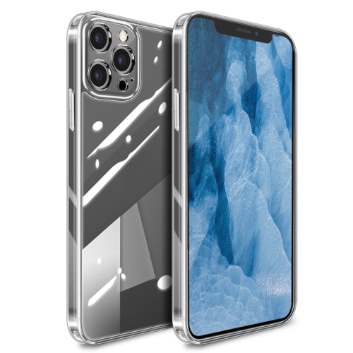 High Transparent TPU Soft Frame + Glass Back Fine Hole Protective Case For iPhone 11(Transparent)
