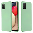 For Samsung Galaxy A02s (EU Version) Pure Color Liquid Silicone Shockproof Full Coverage Case(Green)