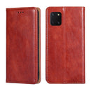 For Samsung Galaxy Note10 Lite PU + TPU Gloss Oil Solid Color Magnetic Horizontal Flip Leather Case with Holder & Card Slot & Wallet(Brown)
