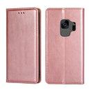 For Samsung Galaxy S9 PU + TPU Gloss Oil Solid Color Magnetic Horizontal Flip Leather Case with Holder & Card Slot & Wallet(Rose Gold)