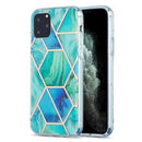 3D Electroplating Marble Pattern TPU Protective Case For iPhone 11 Pro(Green Blue)