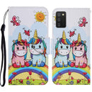 For Samsung Galaxy A02s Coloured Drawing Pattern Horizontal Flip PU Leather Case with Holder & Card Slots & Wallet & Lanyard(Couple Unicorn)