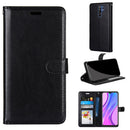 For Xiaomi Redmi 9 Pure Color Horizontal Flip PU Leather Case with Holder & Card Slots & Wallet & Photo Frame(Black)