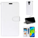 For Xiaomi Redmi 10X 4G / Redmi Note 9 Pure Color Horizontal Flip PU Leather Case with Holder & Card Slots & Wallet & Photo Frame(White)