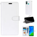 For Huawei P Smart 2020 Pure Color Horizontal Flip PU Leather Case with Holder & Card Slots & Wallet & Photo Frame(White)