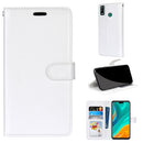 For Huawei Y8s Pure Color Horizontal Flip PU Leather Case with Holder & Card Slots & Wallet & Photo Frame(White)