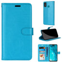 For Huawei Honor 9X Lite Pure Color Horizontal Flip PU Leather Case with Holder & Card Slots & Wallet & Photo Frame(Blue)