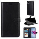 For ZTE Axon 11 5G Pure Color Horizontal Flip PU Leather Case with Holder & Card Slots & Wallet & Photo Frame(Black)