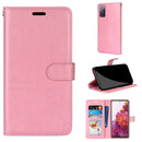 For Samsung Galaxy S20 FE 5G Pure Color Horizontal Flip PU Leather Case with Holder & Card Slots & Wallet & Photo Frame(Pink)