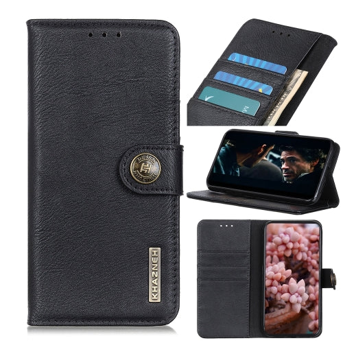 For OnePlus 9 Pro KHAZNEH Cowhide Texture Horizontal Flip Leather Case with Holder & Card Slots & Wallet(Black)