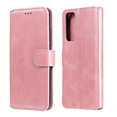 For Huawei P Smart 2021 Classic Calf Texture PU + TPU Horizontal Flip Leather Case, with Holder & Card Slots & Wallet(Rose Gold)