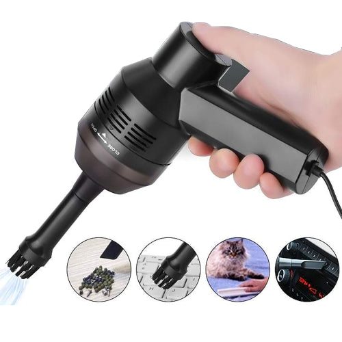 HK-6019D Portable Household Car Handheld Mini USB Vacuum Cleaner Dust Collector Cleaning Tools(Black)