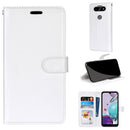 For LG K31 / Aristo5 / Aristo 5 Plus Pure Color Horizontal Flip PU Leather Case with Holder & Card Slots & Wallet & Photo Frame(White)
