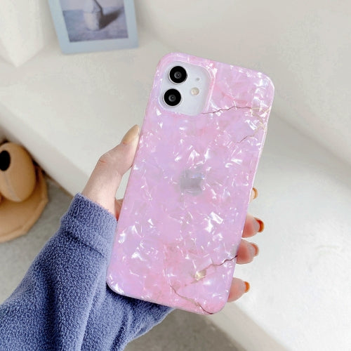 Shell Texture Marble Half Edging TPU Protective Case For iPhone 11(Pink)