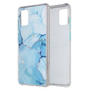 For Samsung Galaxy A71 Coloured Glaze Marble TPU + PC Protective Case(Blue)