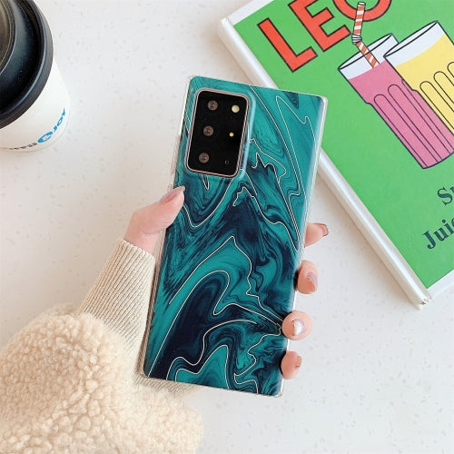 For Samsung Galaxy A41 (EU Version) Frosted Laser TPU Protective Case(Dark Green Silver)