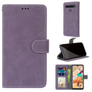 For LG K41S / K51S Retro Frosted Horizontal Flip PU Leather Case with Holder & Card Slots & Wallet & Photo Frame(Purple)