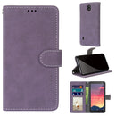 For Nokia C2 Retro Frosted Horizontal Flip PU Leather Case with Holder & Card Slots & Wallet & Photo Frame(Purple)