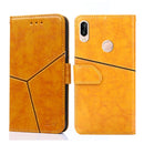 For Huawei P20 lite / nova 3e Geometric Stitching Horizontal Flip TPU + PU Leather Case with Holder & Card Slots & Wallet(Yellow)