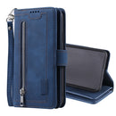 For Samsung Galaxy S21 Ultra 5G Nine Card Zipper Bag Horizontal Flip Leather Case With Holder & Card Slots & Photo Frame & Wallet(Blue)