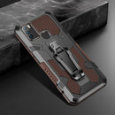 For Infinix Hot 9 Play Machine Armor Warrior Shockproof PC + TPU Protective Case(Coffee)