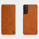 For Samsung Galaxy S21 Plus 5G NILLKIN QIN Series Crazy Horse Texture Horizontal Flip Leather Case with Card Slot(Brown)